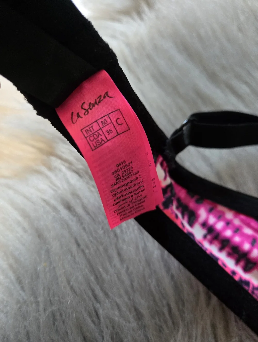 La Senza Pink & Black Tie-Dye Lightly Lined Underwire Bra - Picture 9 of 9